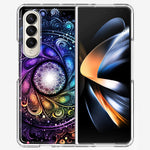 Samsung Galaxy Z Fold 4 Mandala Geometry Abstract Galaxy Pattern Hybrid Protective Phone Case Cover