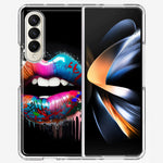 Samsung Galaxy Z Fold 4 Colorful Lip Graffiti Painting Art Hybrid Protective Phone Case Cover