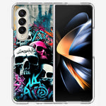 Samsung Galaxy Z Fold 4 Skulls Graffiti Painting Art Hybrid Protective Phone Case Cover