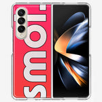 Samsung Galaxy Z Fold 4 Red Pink Clear Funny Text Quote Smol Hybrid Protective Phone Case Cover