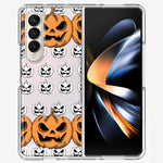 Samsung Galaxy Z Fold 4 Halloween Spooky Horror Scary Jack O Lantern Pumpkins Hybrid Protective Phone Case Cover