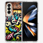 Samsung Galaxy Z Fold 4 Urban Graffiti Wall Art Painting Hybrid Protective Phone Case Cover